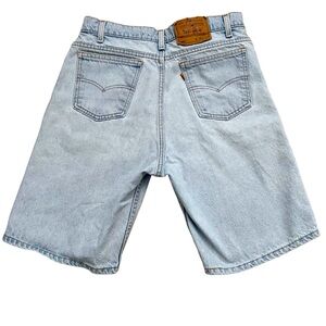 Vintage 1994 Levi’s 550 Relaxed Fit Orange Tab Light Wash Jean Shorts Tag 34 USA